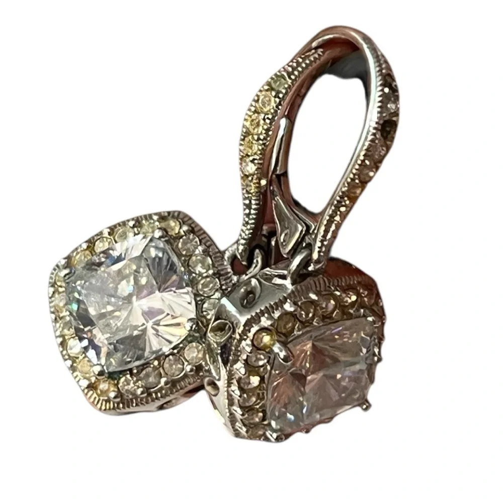 Elegant Silver Crystal Drop Earrings